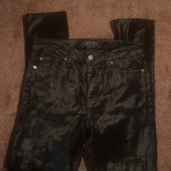 7 for all mankind black velvet skinny jeans - Picture 5 of 5
